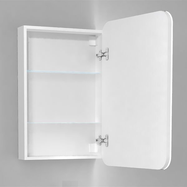 Шкаф-зеркало Jorno Modul 50, правый, цвет белый
