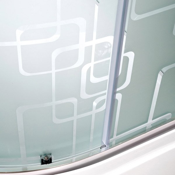 Душевая кабина Deto ЕМ2710 100x100, стекло матовое с узором, профиль хром глянцевый, с сенсорным управлением, с подсветкой - фото 1