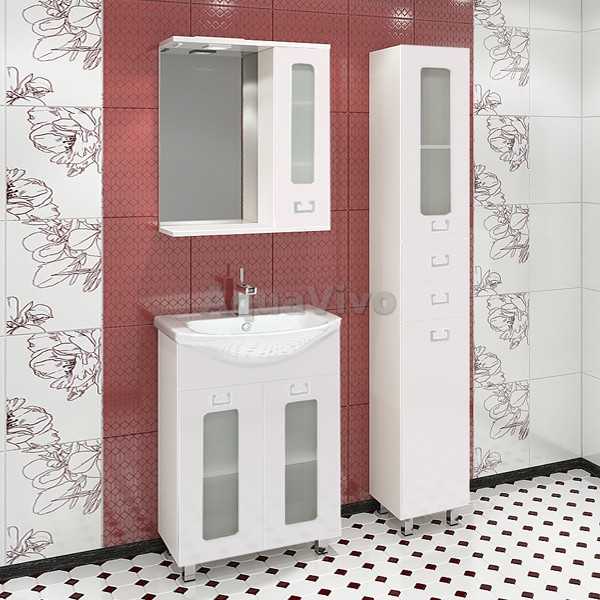 Мебель для ванной Какса-А Витраж 55, напольная, цвет белый