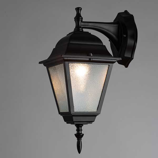Настенный фонарь уличный Arte Lamp Bremen A1012AL-1BK, арматура черная, плафон стекло прозрачное, 16х21 см