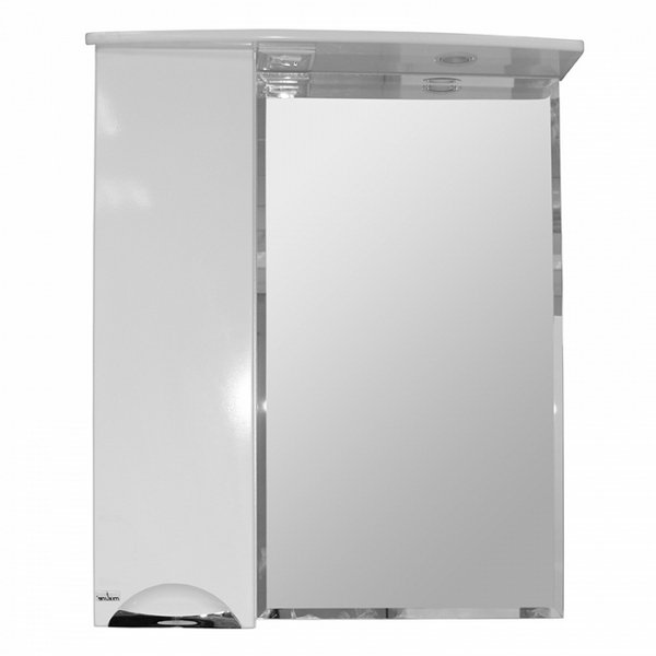 Шкаф-зеркало Mixline Кассиопея 75x82, с подсветкой, левый, цвет белый