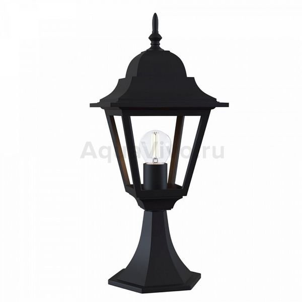 Наземный фонарь Maytoni Abbey Road O004FL-01B, арматура цвет черный, плафон/абажур стекло, цвет прозрачный