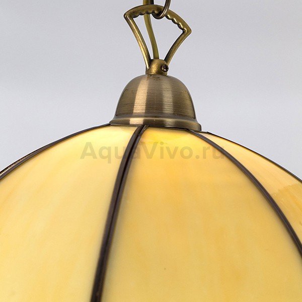 Подвесной светильник Citilux Познань CL443111, арматура бронза, плафон стекло бежевое, 31х31 см