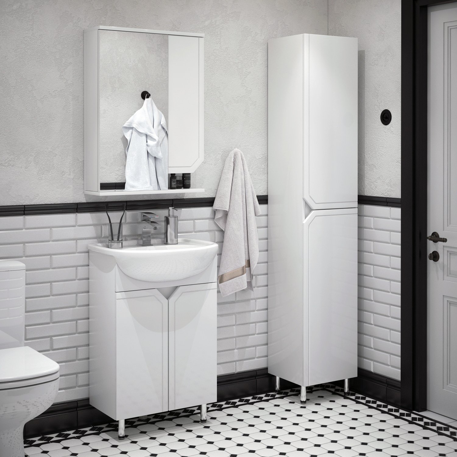 Мебель для ванной Corozo Сириус 55, цвет белый