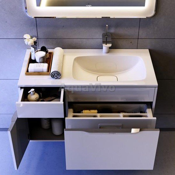 Мебель для ванной Aqwella Malaga 90, цвет белый, правая - фото 1