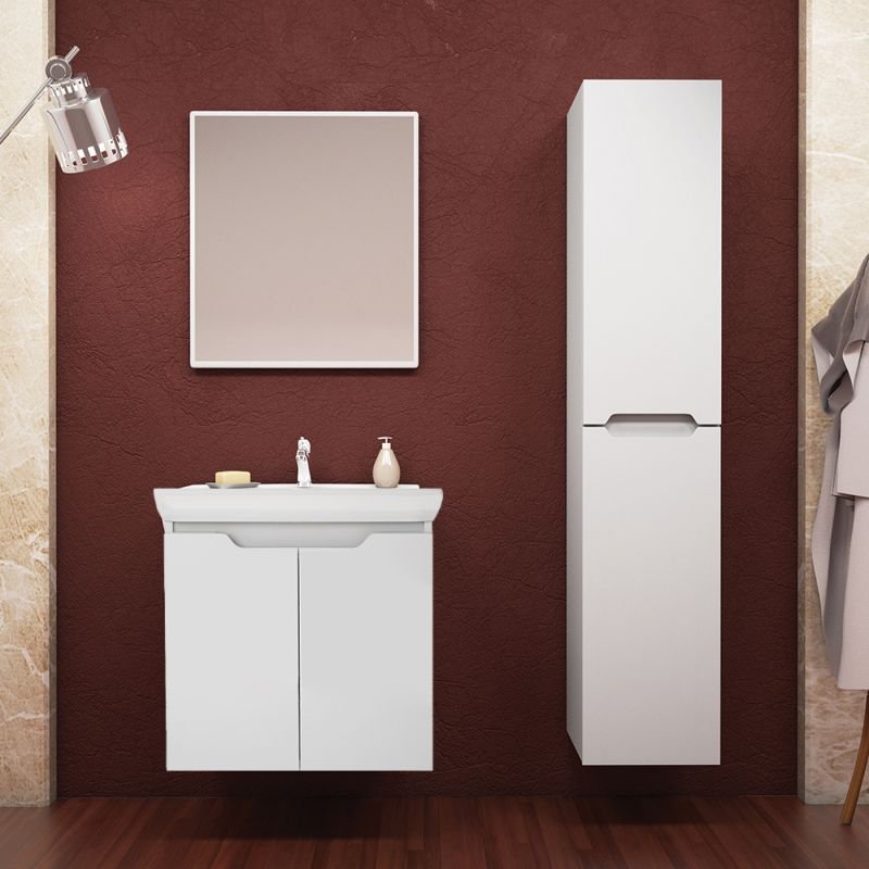 Мебель для ванной Dreja Q (D) 60, с 2 дверцами, цвет белый глянец