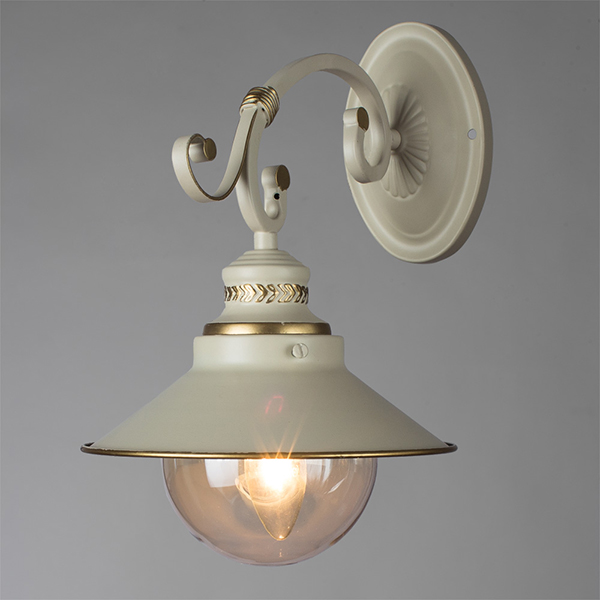 Бра Arte Lamp Grazioso A4577AP-1WG, арматура белая / золото, плафон стекло прозрачное, 17х28 см - фото 1