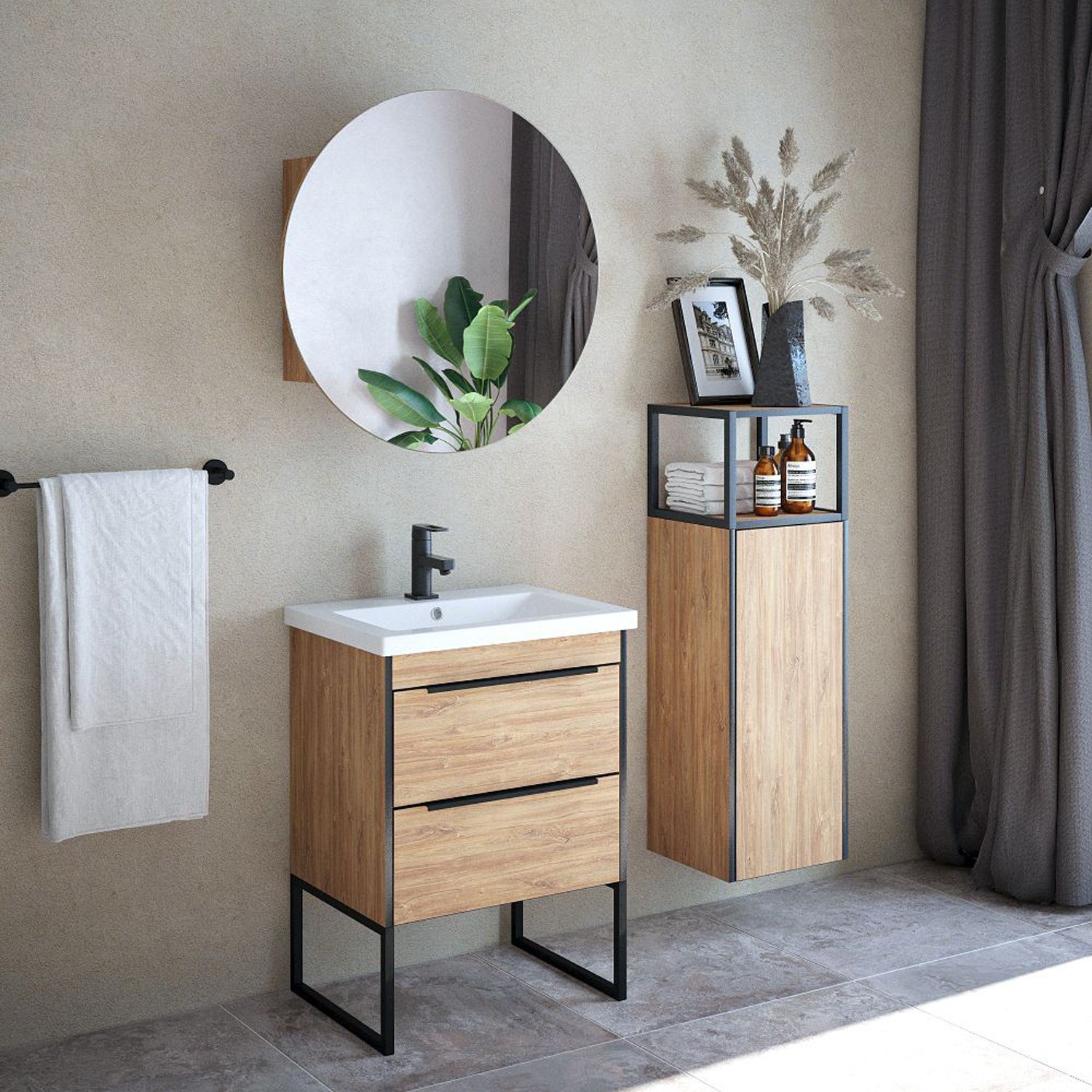 Мебель для ванной Corozo Форест 60 Z2, цвет дуб канзас коричневый - фото 1