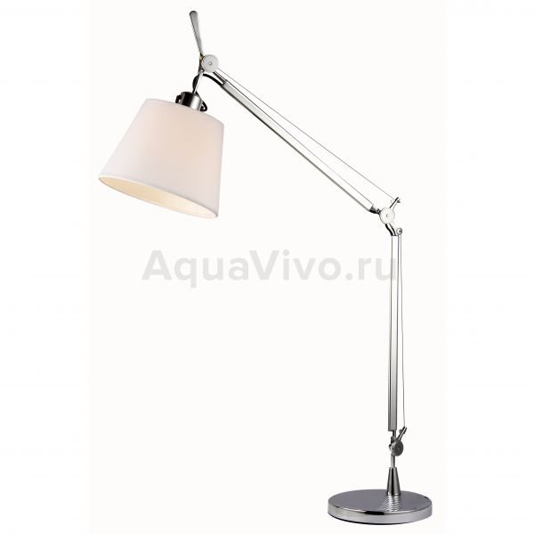 Настольная лампа ST Luce Reduzion SL464.104.01, арматура металл, цвет хром, плафон текстиль, цвет белый
