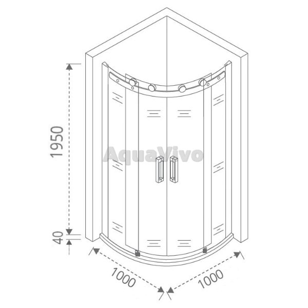 Душевой уголок Good Door Galaxy R-TD-100-C-CH 100х100, стекло прозрачное, профиль хром