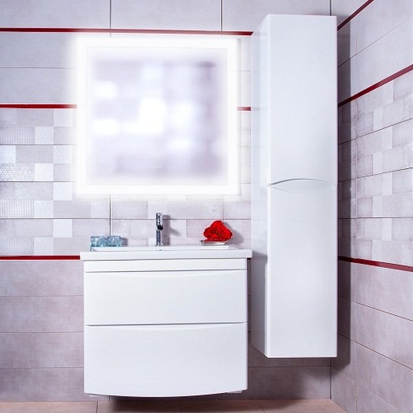 Мебель для ванной Бриклаер Вега 80 подвесная, цвет белый