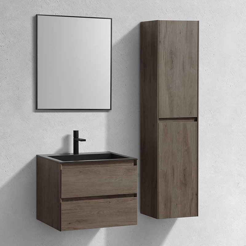Мебель для ванной Vincea Luka 60, с 2 ящиками, цвет темный дуб