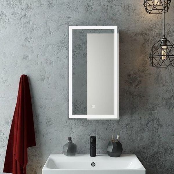 Шкаф-зеркало Art & Max Techno 35, правый, с подсветкой и диммером, цвет белый - фото 1
