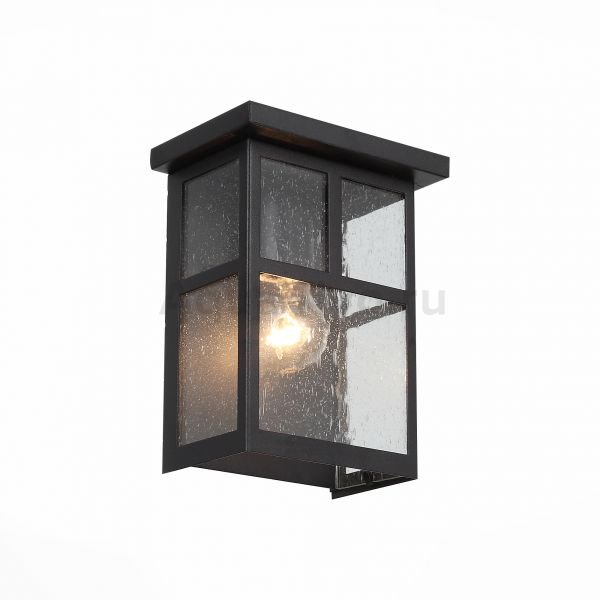 Уличный настенный светильник ST Luce Glazgo SL079.401.01, арматура металл, цвет ккоричневый, плафон стекло, цвет прозрачный