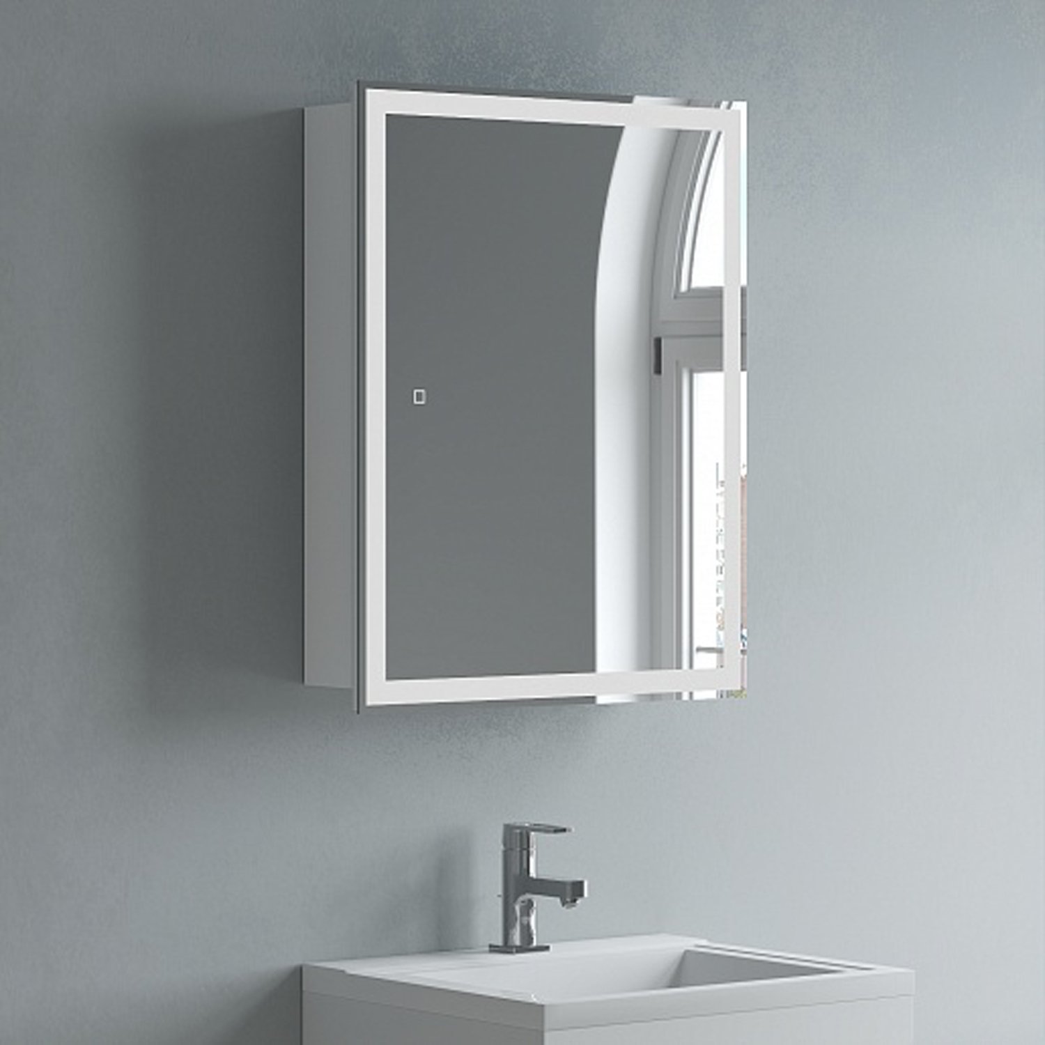 Шкаф-зеркало Corozo Толедо 50/С, с подсветкой, цвет белый - фото 1