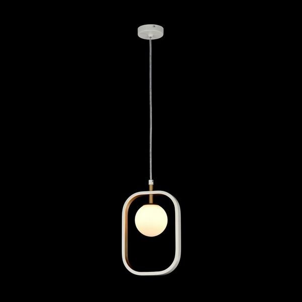 Подвесной светильник Maytoni Avola MOD431-PL-01-WG, арматура цвет золото/белый, плафон/абажур стекло, цвет белый