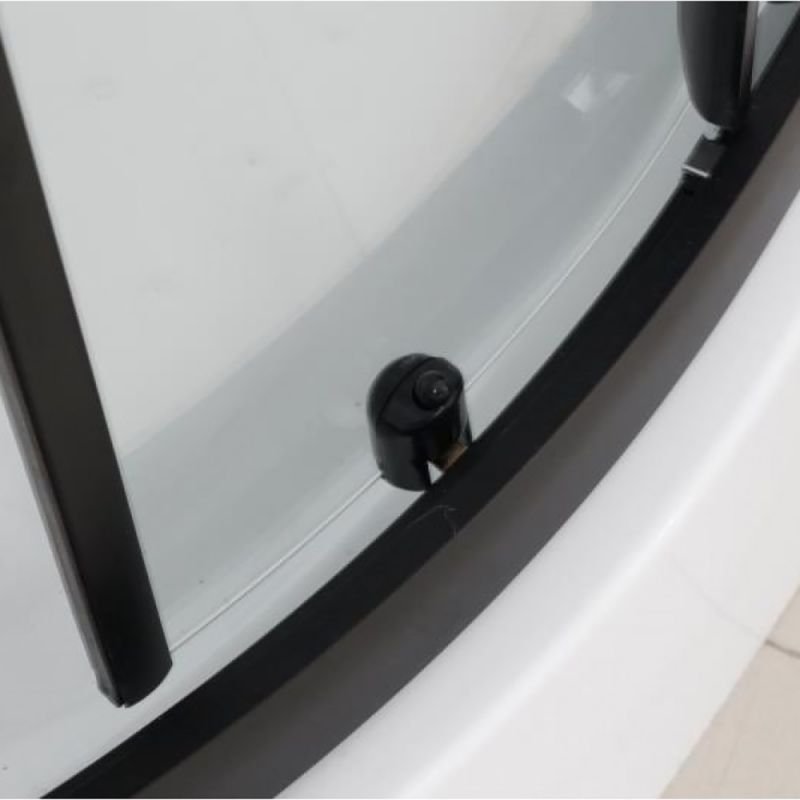 Душевая кабина Frank F400/1 Black 100x100, с полотенцедержателем, стекло прозрачное, профиль черный, без крыши - фото 1