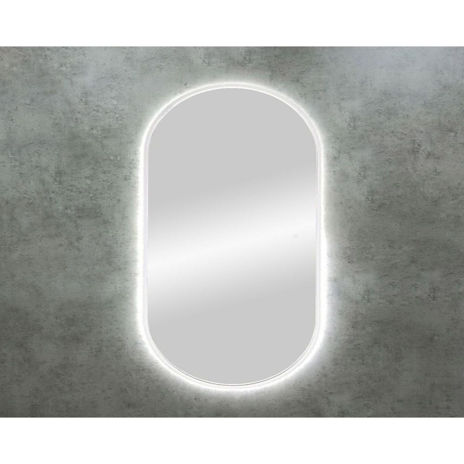 Зеркало Art & Max Bari 50х120, с подсветкой и диммером, цвет белый матовый