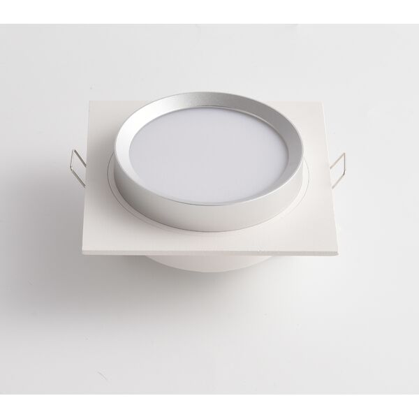Точечный светильник Maytoni Technicali Hoop DL086-GX53-SQ-WS, арматура белая с серебром - фото 1