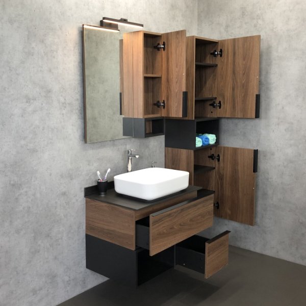 Мебель для ванной Comforty Штутгарт 75 с раковиной Comforty T-Y9378, цвет дуб темно-коричневый - фото 1
