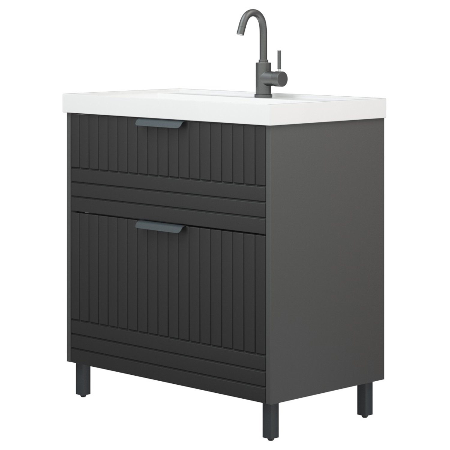 Мебель для ванной Corozo Терра Люкс 80, цвет графит матовый - фото 1