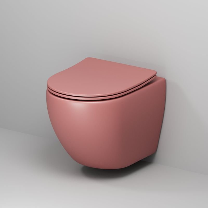 Унитаз Grossman Color GR-4455 PIMS подвесной, безободковый, с сиденьем микролифт, цвет розовый матовый