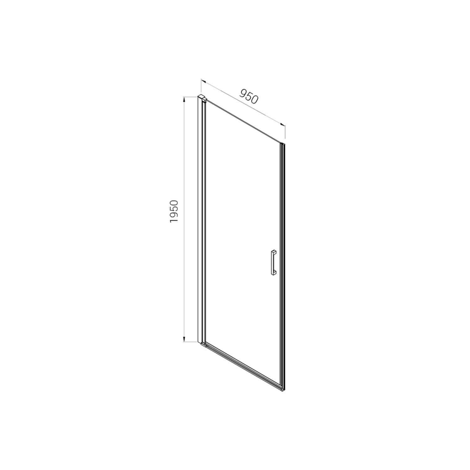 Душевая дверь Vincea Alpha VDP-3AL 950x195, стекло прозрачное, профиль хром - фото 1