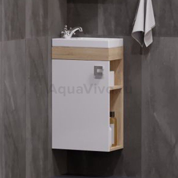 Мебель для ванной Corozo Комо 40, цвет белый / дуб сонома - фото 1