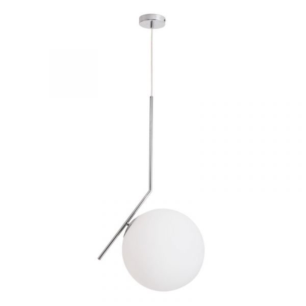 Подвесной светильник Arte Lamp Bolla-Unica A1922SP-1CC, арматура хром, плафон стекло белое, 30х30 см
