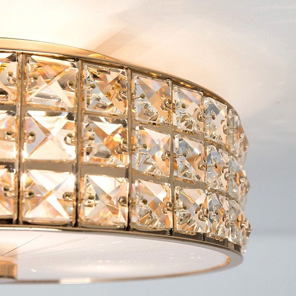 Потолочный светильник Citilux Портал CL324132, арматура золото, плафон стекло / хрусталь прозрачный, 31х31 см