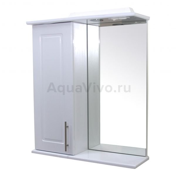 Шкаф-зеркало Mixline Мираж 60x73, с подсветкой, левый, цвет белый