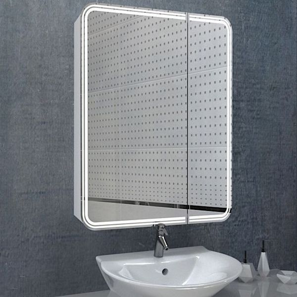 Шкаф-зеркало Art & Max Verona 80, левый, с подсветкой и диммером, цвет белый