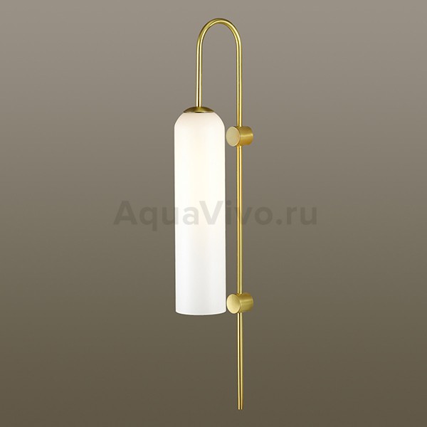 Бра Odeon Light Vosti 4642/1W, арматура золото, плафон стекло белое, 10х19 см - фото 1