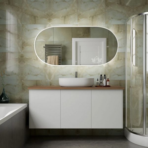 Зеркало Art & Max Bari 70x110, с подсветкой и диммером, цвет белый матовый - фото 1