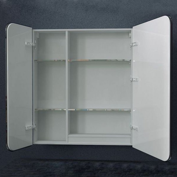 Шкаф-зеркало Art & Max Verona 80, правый, с подсветкой и диммером, цвет белый