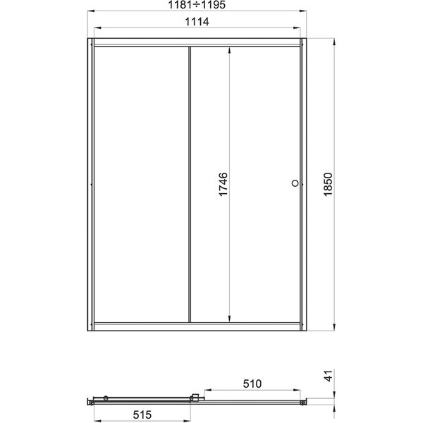 Душевая дверь Тритон Слайд 120, стекло прозрачное с полосами, профиль белый - фото 1