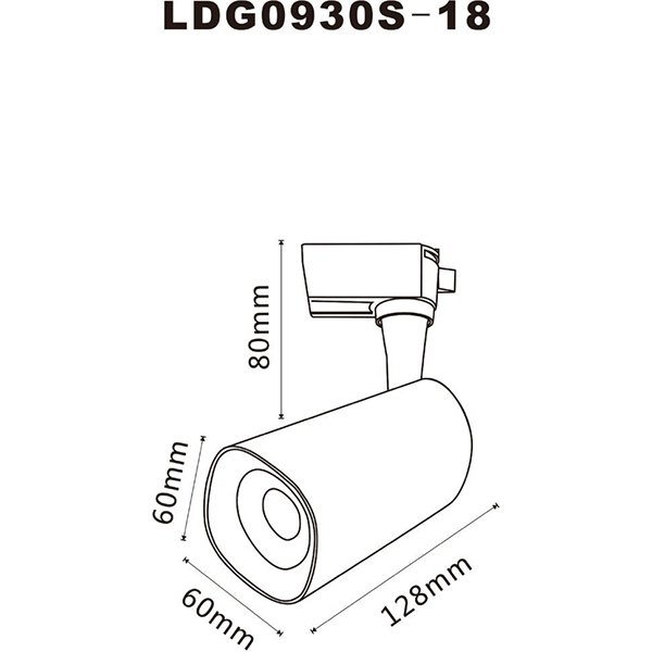 Трековый светильник Arte Lamp Barut A4562PL-1WH, арматура белая, плафон металл белый / черный, 13х6 см