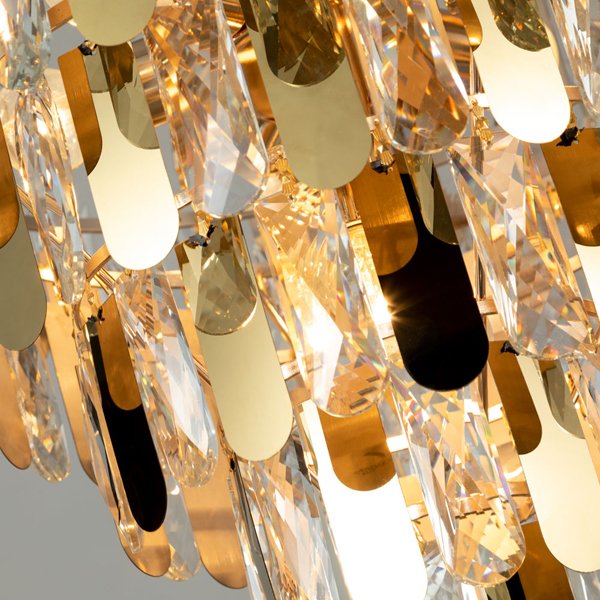 Подвесная люстра Arte Lamp Vivien A2719SP-8GO, арматура золото, плафон стекло / металл золото / прзрачное, 54х54 см