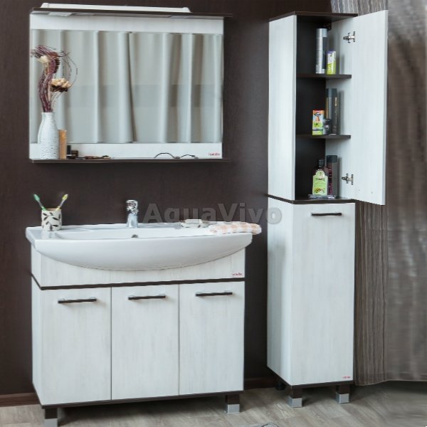 Мебель для ванной Sanflor Толедо 105, цвет Венге/Северное дерево светлое