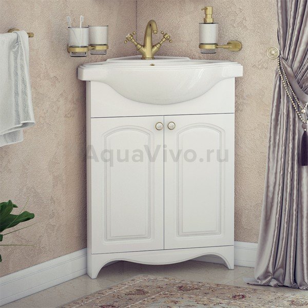 Мебель для ванной Corozo Классика 65, угловая, цвет белый - фото 1