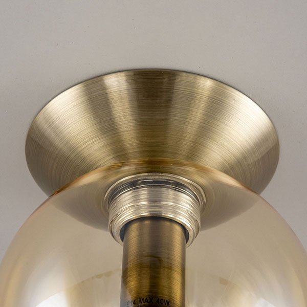Потолочный светильник Citilux Томми CL102513, арматура бронза, плафон стекло бежевое, 15х15 см