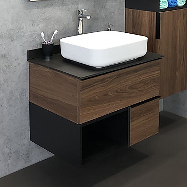 Мебель для ванной Comforty Штутгарт 75 с раковиной Comforty T-Y9378, цвет дуб темно-коричневый - фото 1