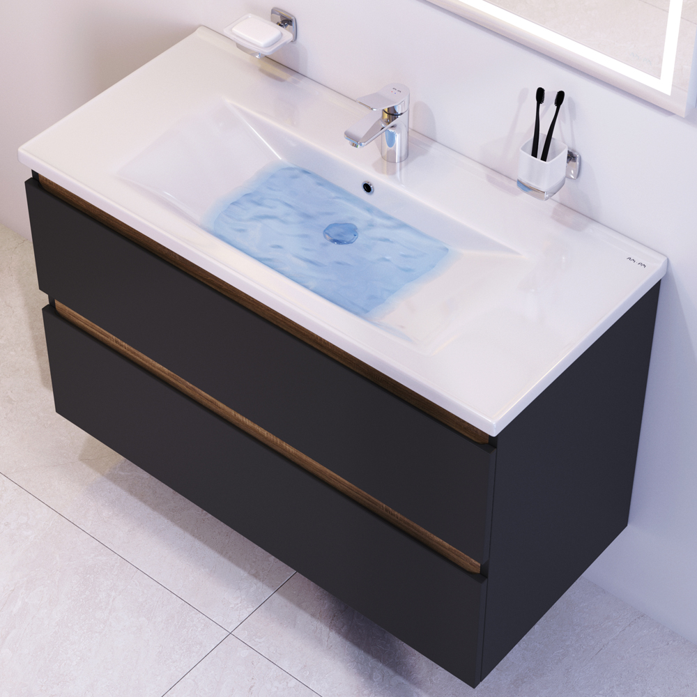 Мебель для ванной AM.PM X-Joy 100 подвесная, цвет черный матовый - фото 1