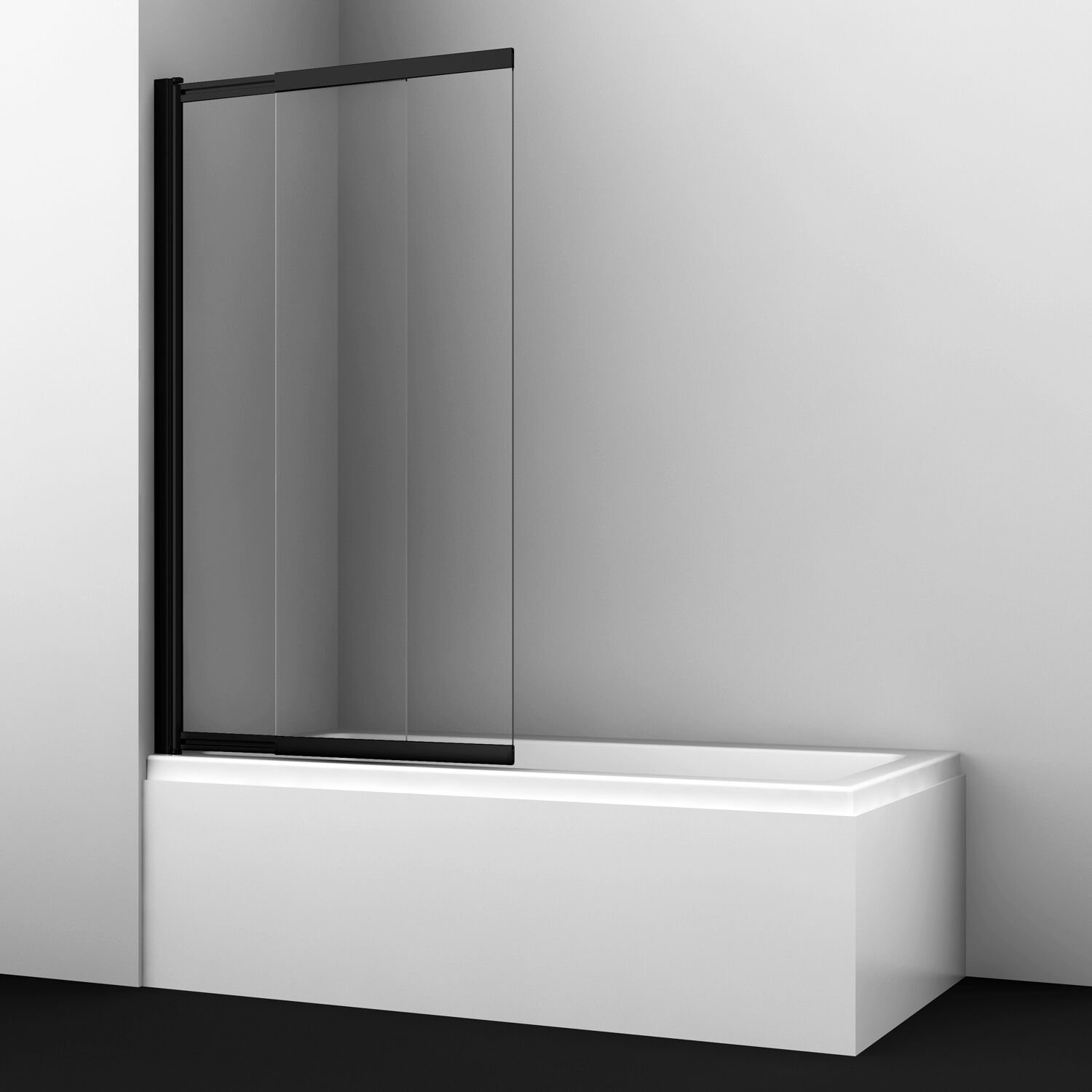 Шторка на ванну WasserKRAFT Dill WasserSchutz 61S02-80 80x140, стекло прозрачное, профиль черный