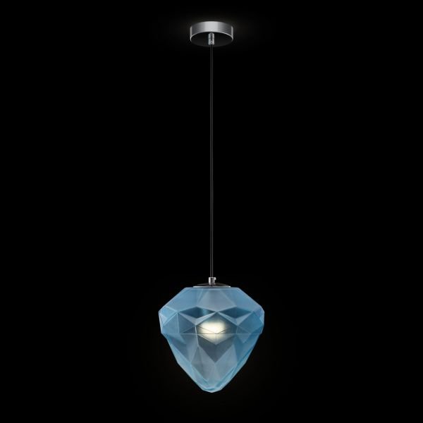 Подвесной светильник Maytoni Globo P053PL-01BL, арматура хром, плафон стекло голубое