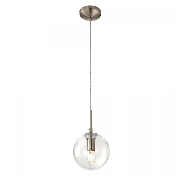 Подвесной светильник Citilux Томми CL102011, арматура хром, плафон стекло прозрачное, 15х15 см