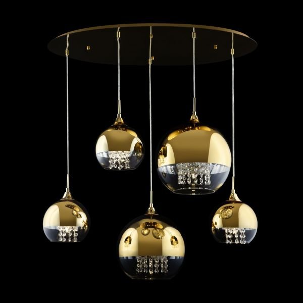 Подвесной светильник Maytoni Fermi P140-PL-170-5-G, арматура золото, плафоны стекло / металл прозрачный / золото - фото 1