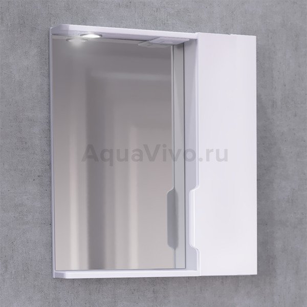 Шкаф-зеркало Jorno Moduo Slim 60, с подсветкой, цвет белый