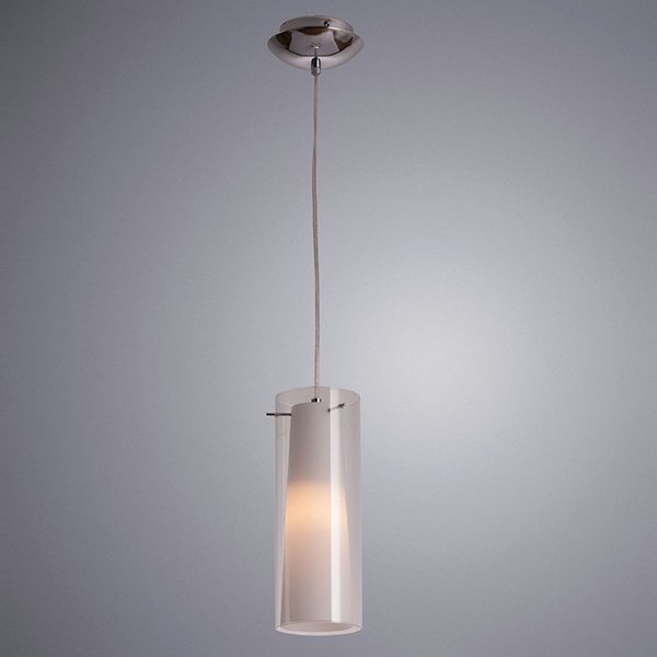 Подвесной светильник Arte Lamp Aries A8983SP-1CC, арматура хром, плафон стекло белое / прозрачное, 11х11 см - фото 1