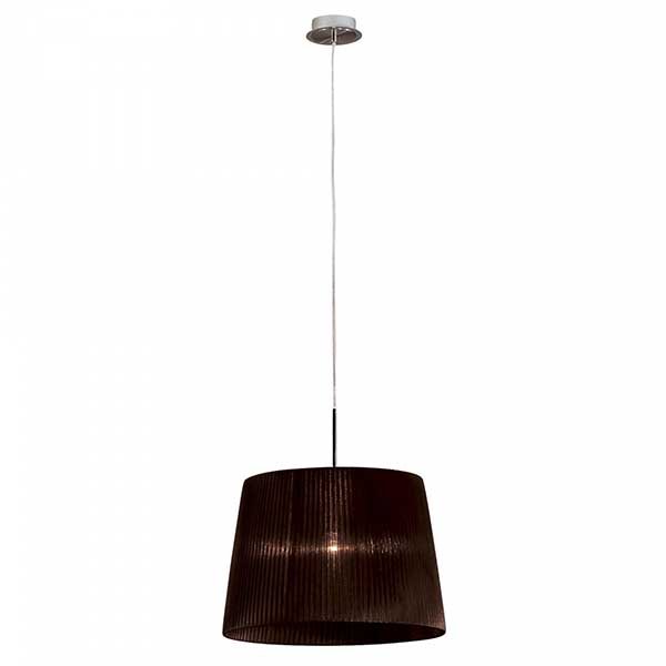 Подвесной светильник Citilux 913 CL913612, арматура хром, плафон ткань коричневая, 41х41 см